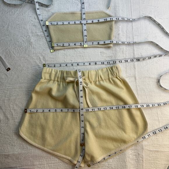 Lisa Yang Kiyo Track Short Selah Bandeau Bra Size 1 S / M Cashmere Cream Yellow - Picture 5 of 14